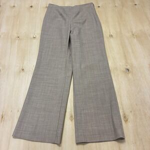 Friponne Paris Dress Pants Womens M 28W Beige Plaid Wide Leg Vulcan Zip Office